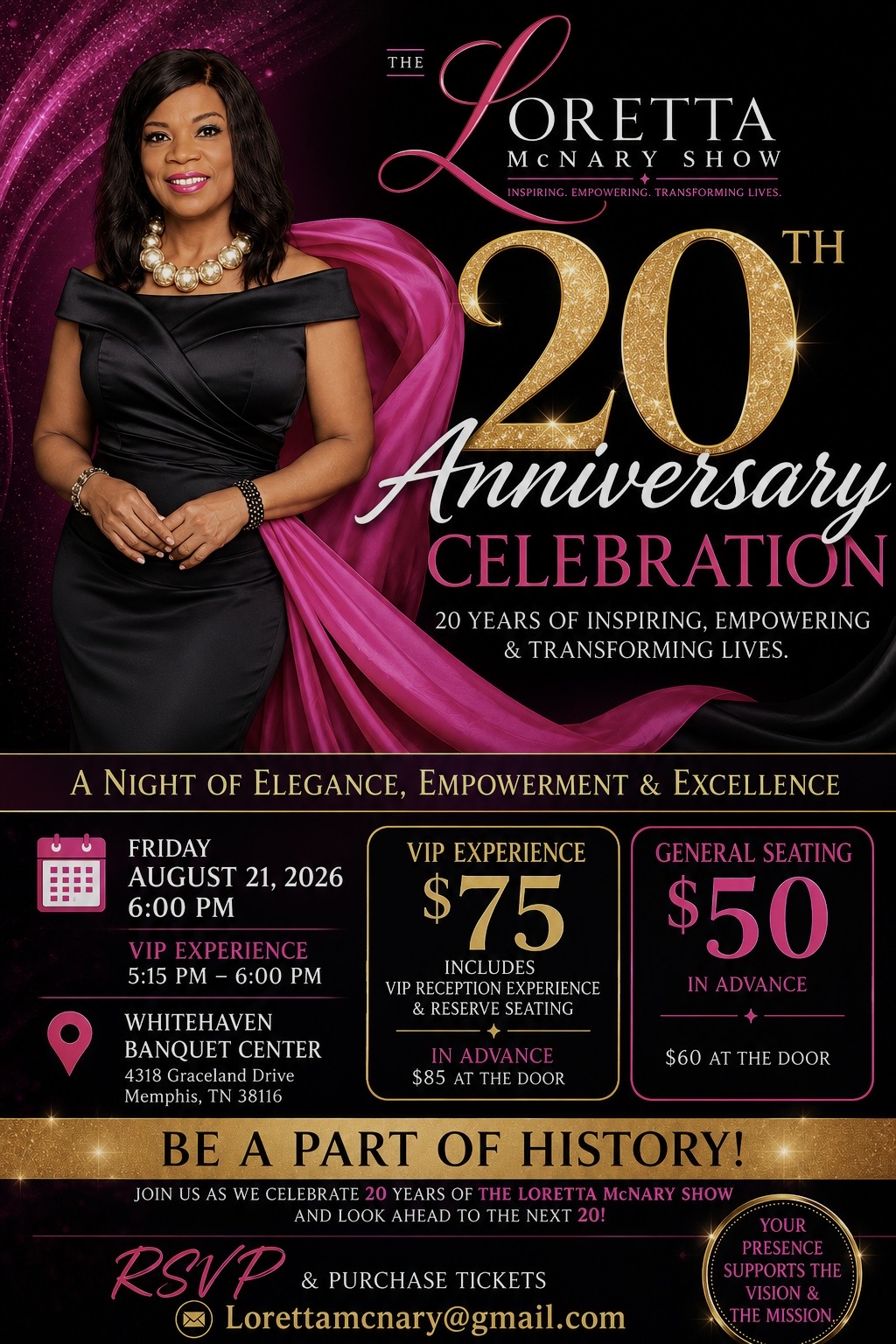The Loretta McNary Show 20th Anniversary Celebration — ticket information