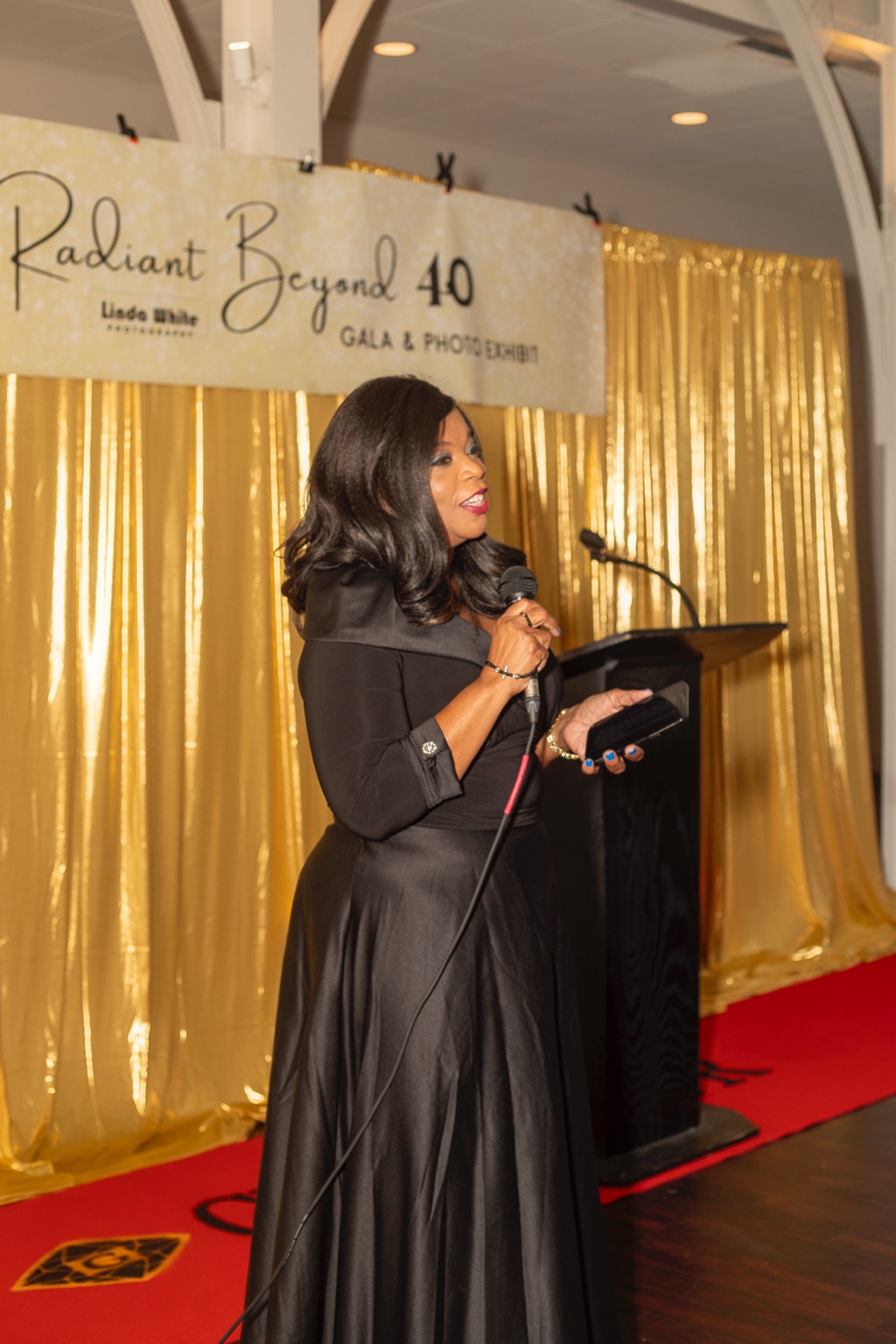 Loretta McNary delivering a keynote address